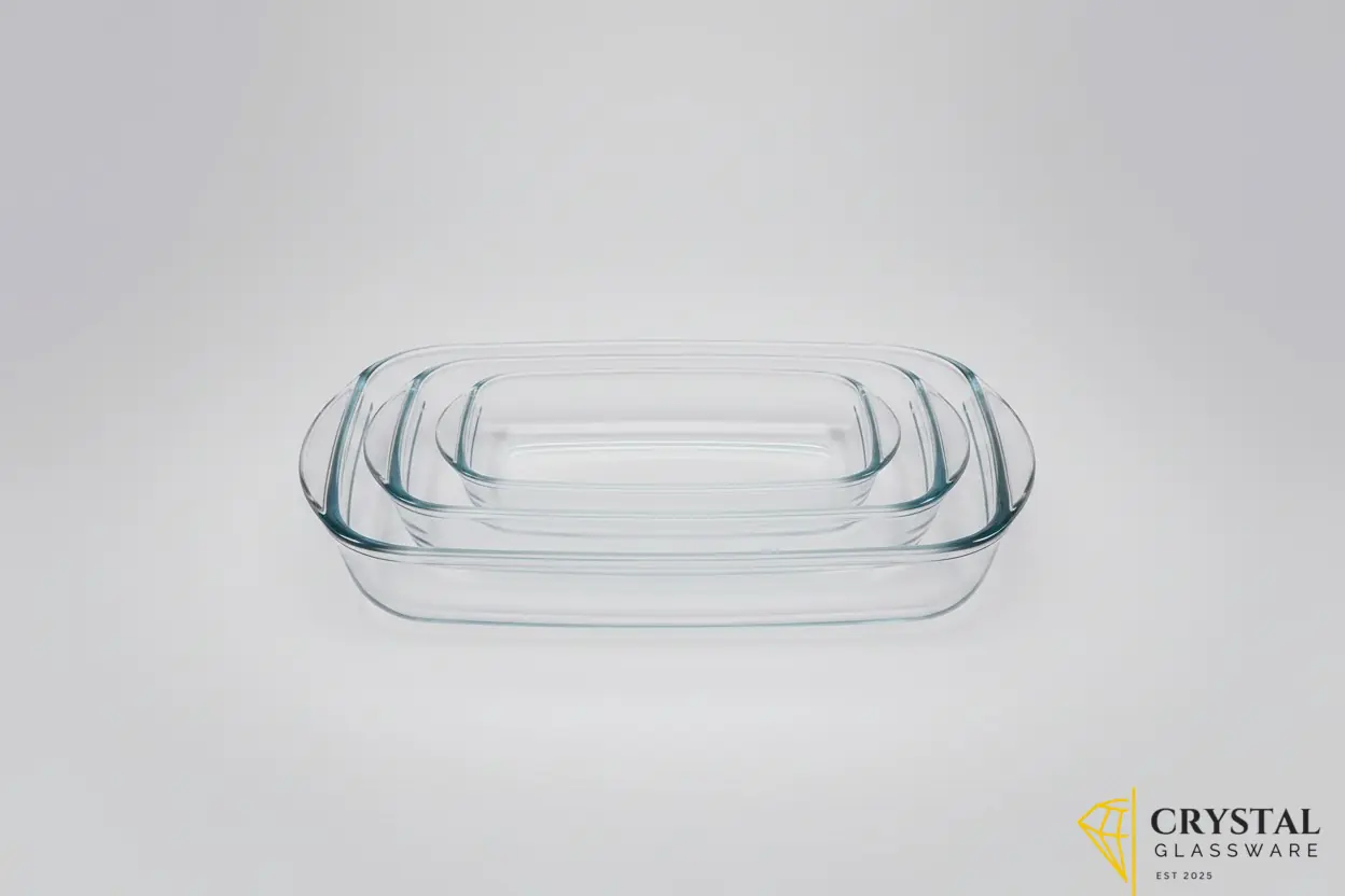 Deli Glassware 3 Pcs Rectangular Glass Dish Set 